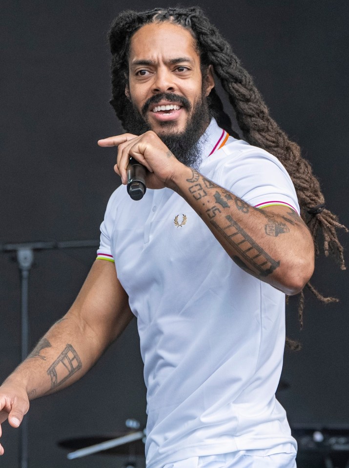 Bob Vylan performing on the West Holts Stage at Glastonbury Festival.
