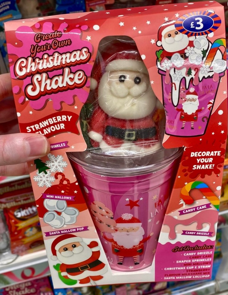 Create Your Own Christmas Shake kit with strawberry flavor.