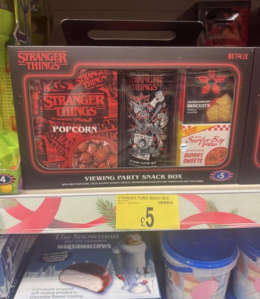 Stranger Things viewing party snack box.