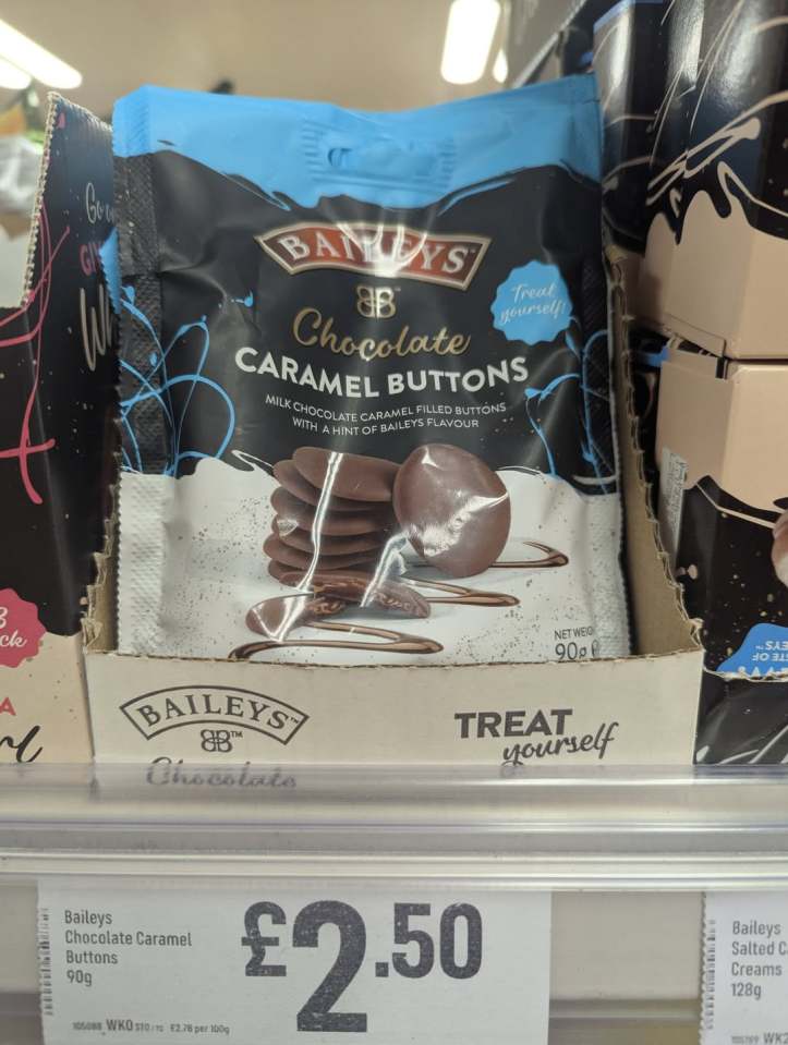 Baileys Chocolate Caramel Buttons bag.