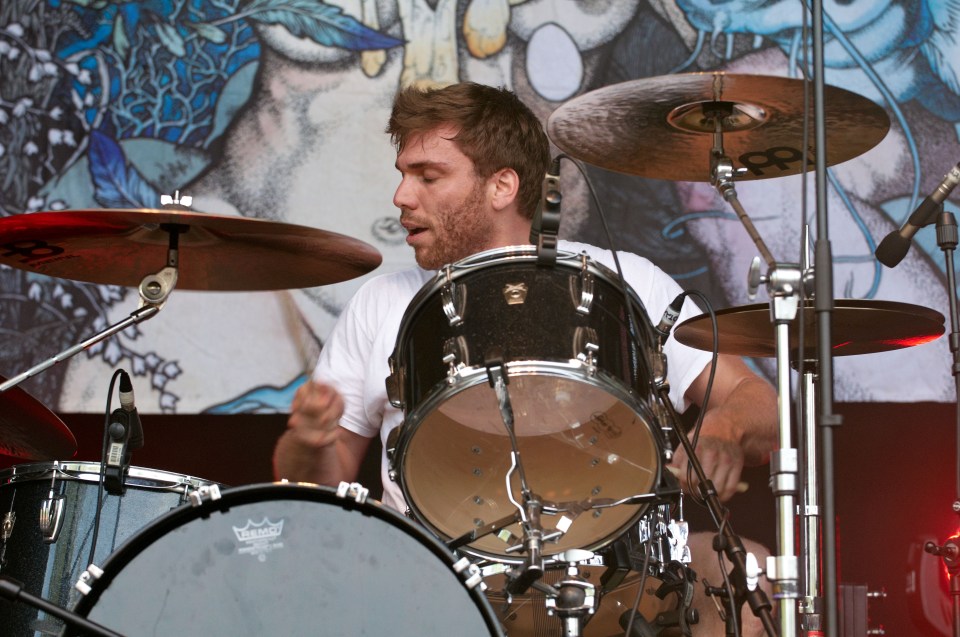 Allen Blickle of Barones performing at a music festival.