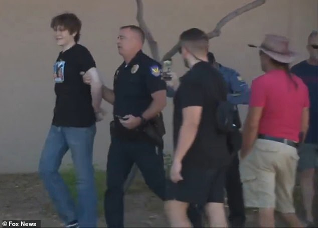 Ryder Corral, 19, was charged with criminal damage and disorderly conduct for destroying a Charlie Kirk memorial on Sunday morning outside the non-profit's headquarters