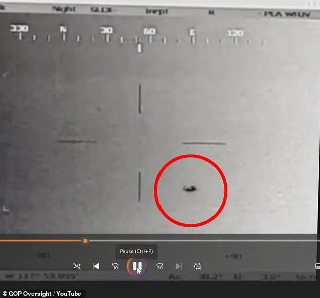 Military whistleblowers revealed never-before-discussed encounters with UFOs, including the often reported Tic-Tac craft (pictured)