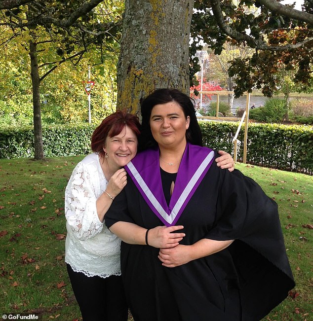 June Bunyan, 37, (right) a British law graduate, has died in the US after suffering 'traumatic neck injuries' during a 'violent' murder at her home