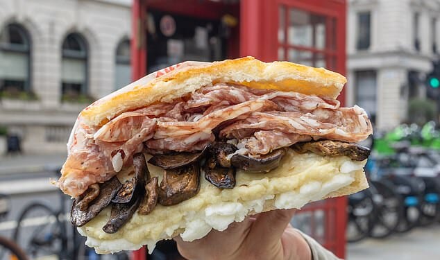 A sandwich shop dubbed 'the best in the world' has taken the UK by storm after setting up a pop-up store in London much to the delight of sarnie-loving Brits. Pictured: All'Antico Vinaio