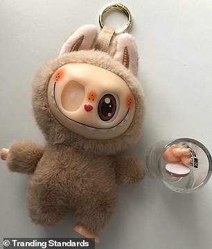 This is a fake Labubu where an eye fell out