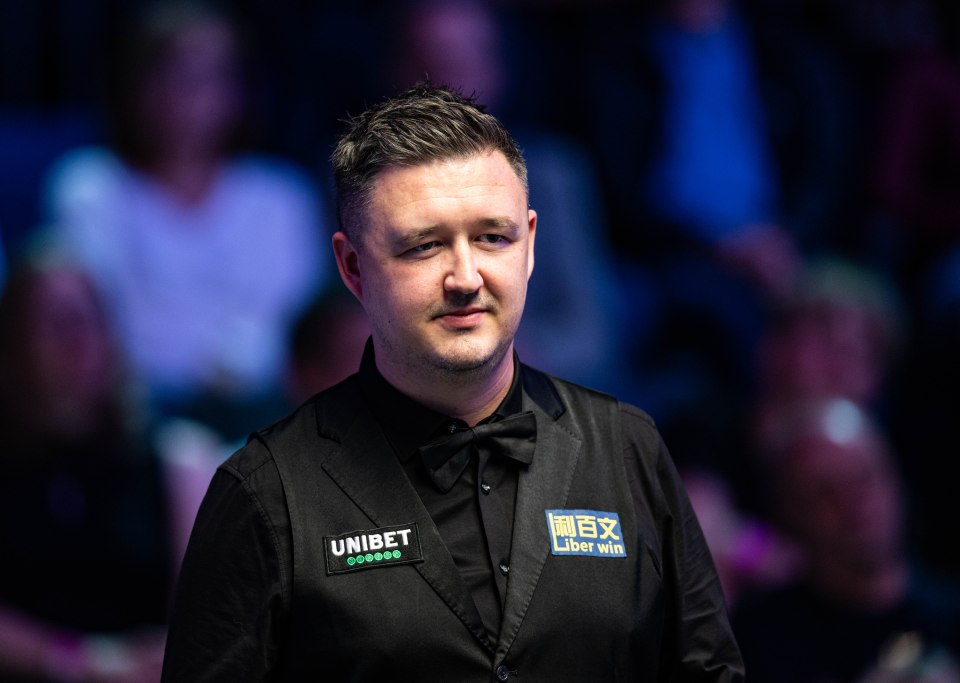 Mandatory Credit: Photo by Godfrey Pitt/Action Plus/Shutterstock (15497045cp) Kyren Wilson thinks about his next shot during his match against Chris Wakelin; Cheltenham Racecourse, Cheltenham, England: 2025 Unibet British Open Snooker, Day 1. Unibet British Open Snooker, Cheltenham, UK - 22 Sep 2025