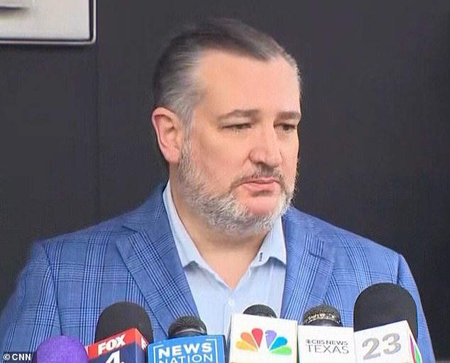 Ted Cruz at PRESSER for shooting at the Immigration and Customs Enforcement (ICE) field office in Dallas, Texas, U.S., September 24, 2025