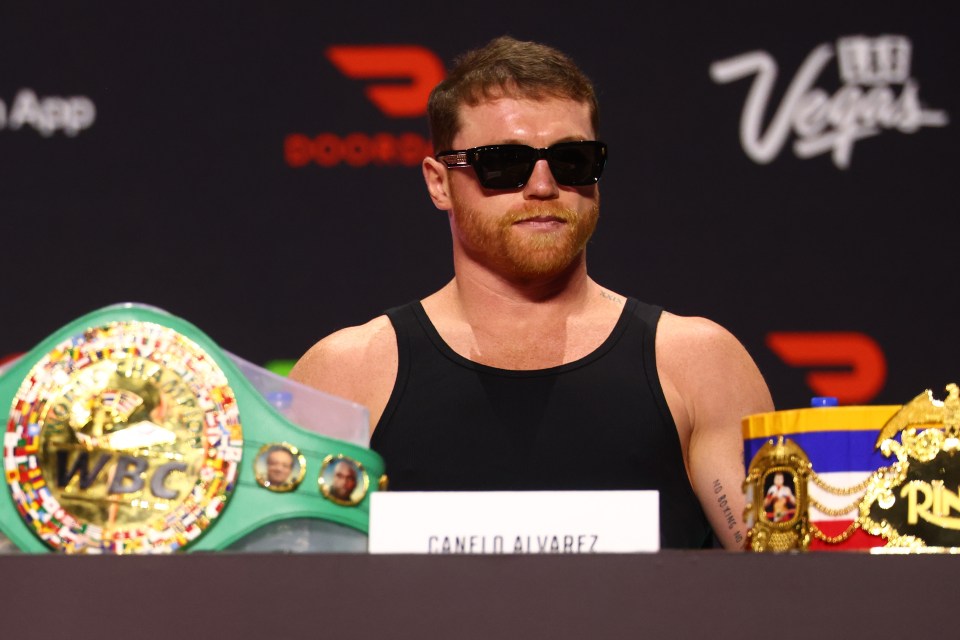 Canelo Álvarez at a press conference.