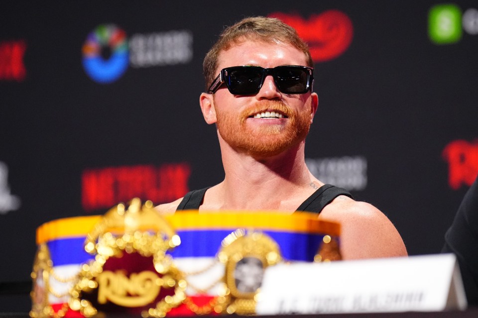 Canelo Alvarez at a press conference.