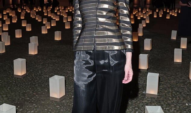 Cate Blanchett led the celebrities attending the Armani show during Milan Fashion Week on Sunday as they paid tribute to the late designer