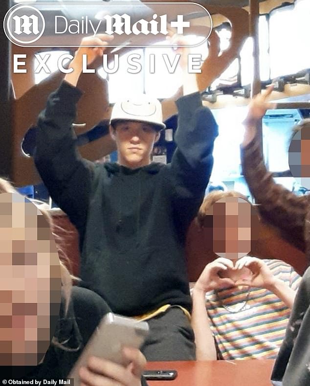 Lance Twiggs, who is trans, was shunned by his Mormon parents as a teen, the Daily Mail can reveal. He is pictured posing with high school pals in unearthed photos