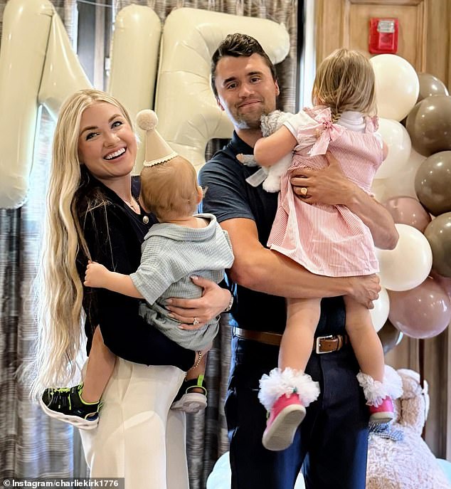 Kirk was shot in the neck while speaking in Utah on Wednesday, leaving behind his wife Erika and their two kids, a three-year-old daughter and a 16-month-old son