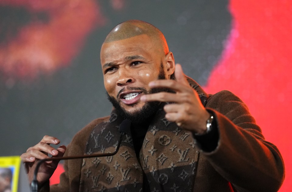 Chris Eubank Jr. speaks at a press conference.