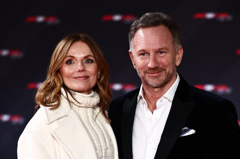 Christian Horner and Geri Halliwell pose on the red carpet.