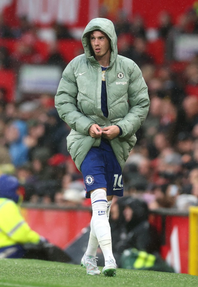 Chelsea's Cole Palmer after being substituted at Old Trafford.