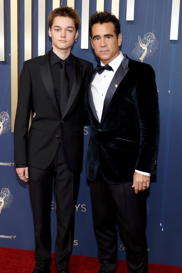 Henry Farrell and Colin Farrell at the Emmy Awards.