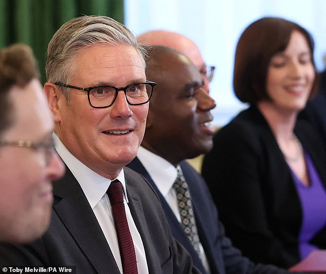 The PM has demoted Foreign Secretary David Lammy (centre), who was presented with the sinecure of Deputy Prime Minister, and has twisted the arm of Education Secretary Bridget Phillipson (right) to run as the Keir Starmer continuity candidate – even though she had previously told friends on Friday she had no intention of submitting her name
