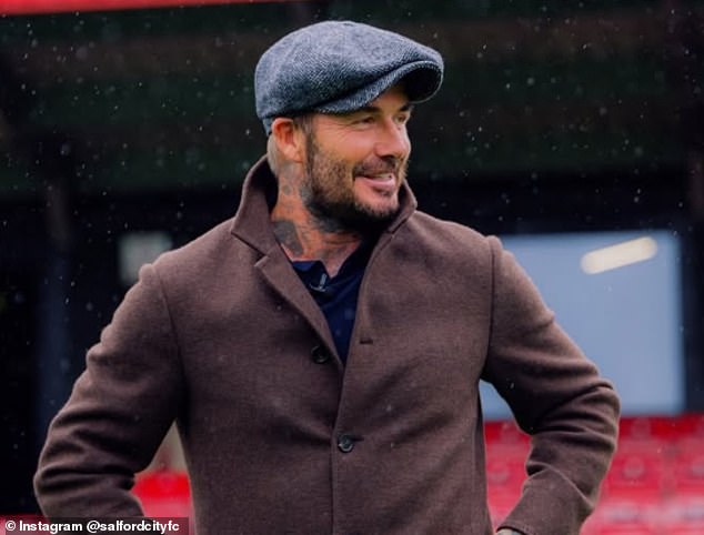 David Beckham took time out of his busy schedule to watch Salford City take on Swindon