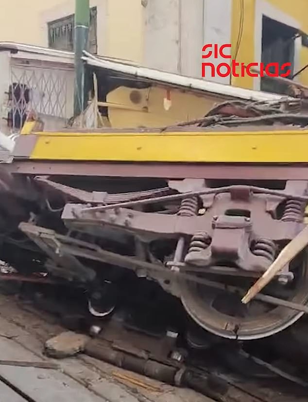 In the panic, one witness can be heard shouting, 'There are kids under the tram' as the screams of children thought to be trapped beneath the rubble ring out
