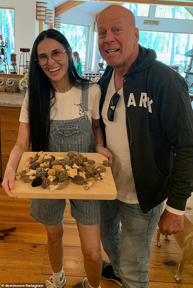 Demi Moore candidly revealed the heartbreak of watching her amicable ex-husband Bruce Willis suffer through his dementia decline; the couple are pictured in 2022