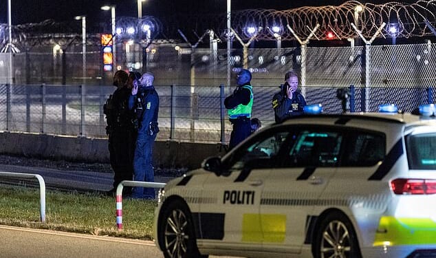 Police officers previously seen at Copenhagen Airport after all flights were diverted due to drone sightings