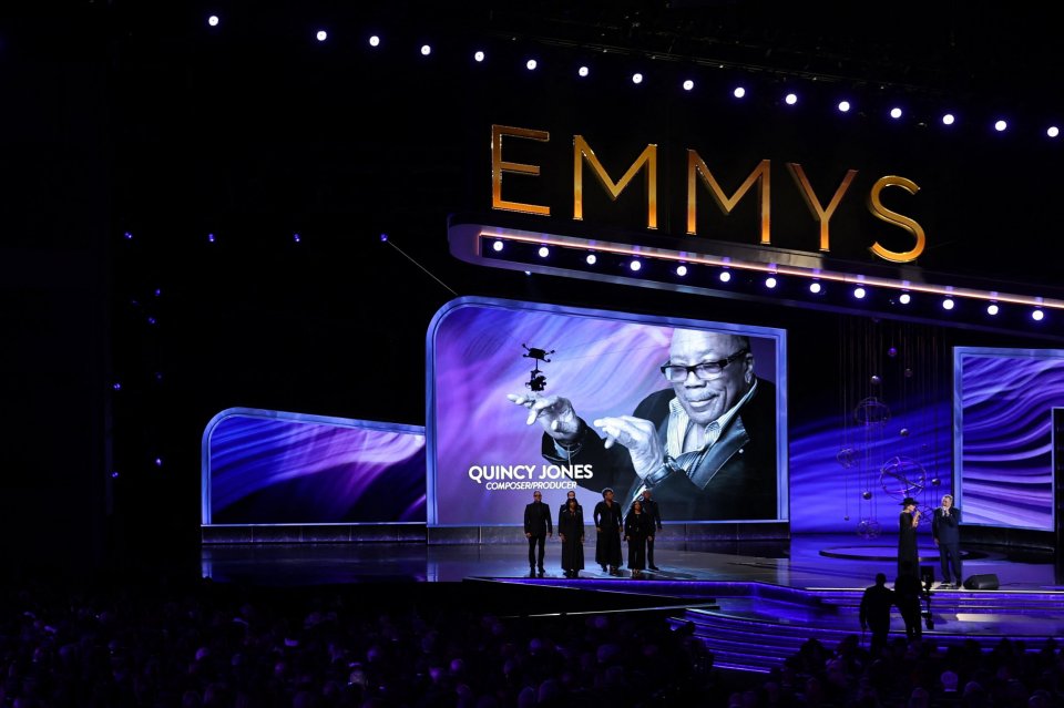 Emmy Awards In Memoriam segment featuring Quincy Jones.