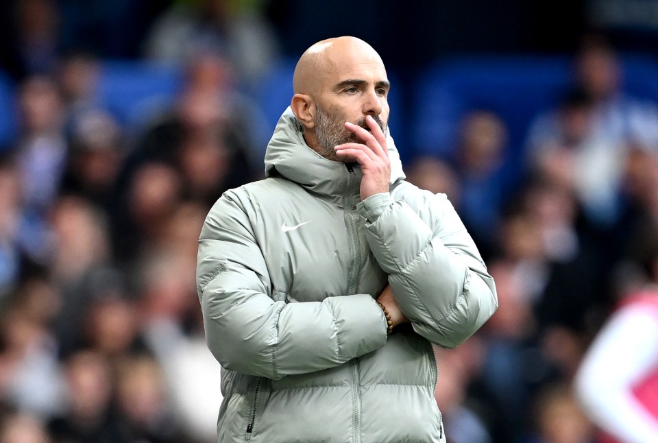 Chelsea manager Enzo Maresca looking on from the sidelines during a match.