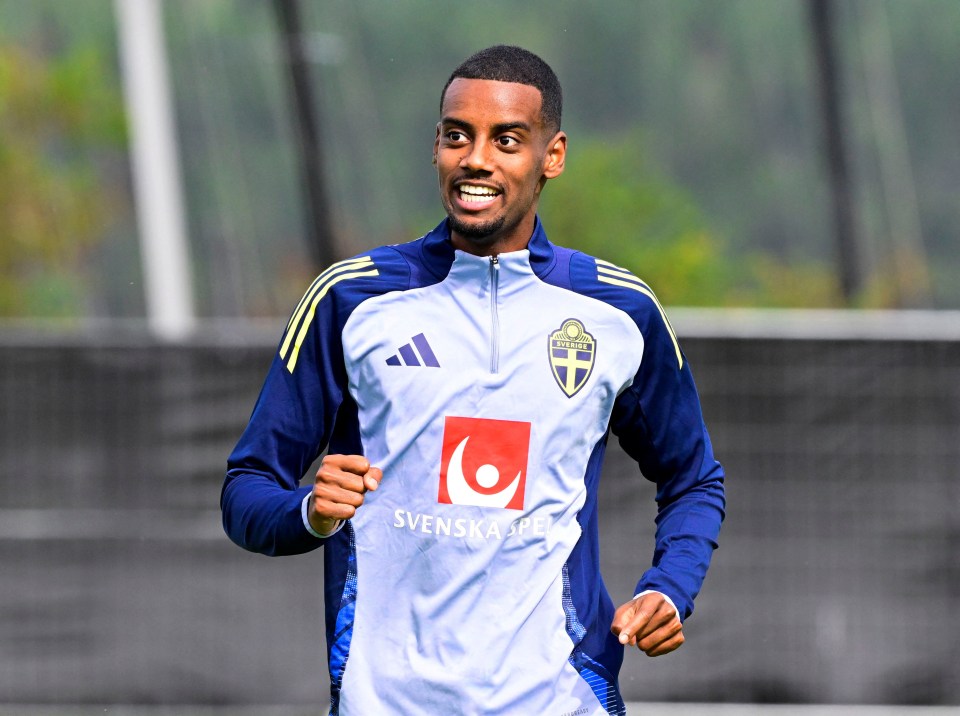 Alexander Isak of Sweden in training.