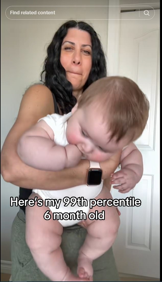 In a clip viewed more than 44 million times, influencer Houri Hassan-Yari introduces her '99th-percentile' six-month-old, captioned: 'Love my chunky boy.'