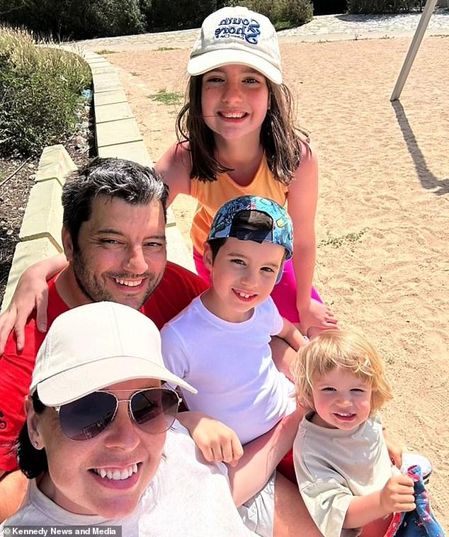 Kayleigh Hall, 37, and husband Kev Hall, 41, upped sticks from the town of Hebburn, Tyne and Wear, with their three children in March - and do not plan to return. Pictured: The Halls