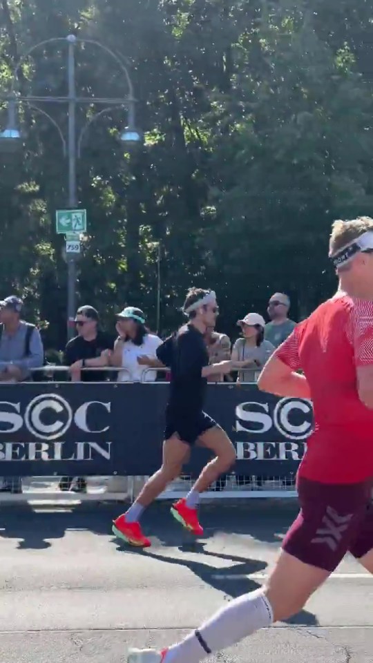 Harry Styles running the Berlin Marathon.