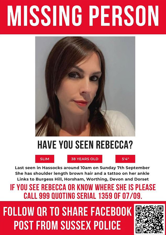 A poster titled 'Missing Person' featuring a picture of Becky's face has been distributed across dozens of local businesses