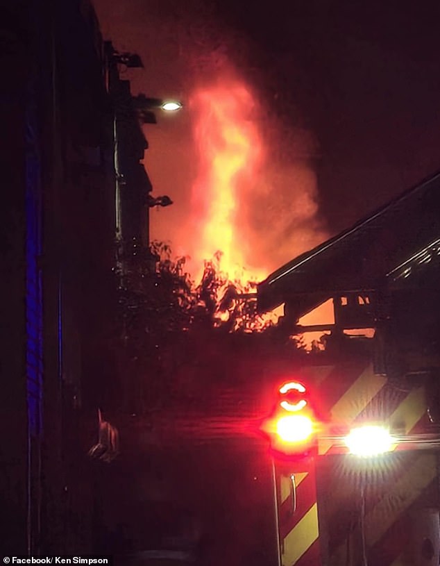 Nine fire engines and specialist vehicles including aerial appliances and a high-volume pump scrambled to the blaze at 7.50pm on Saturday