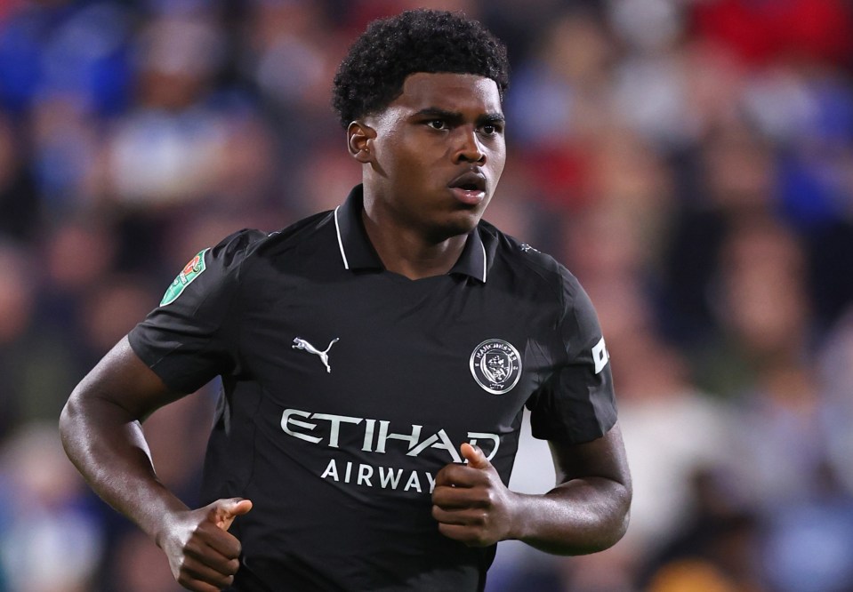 Jaden Heskey of Manchester City in a Carabao Cup match.