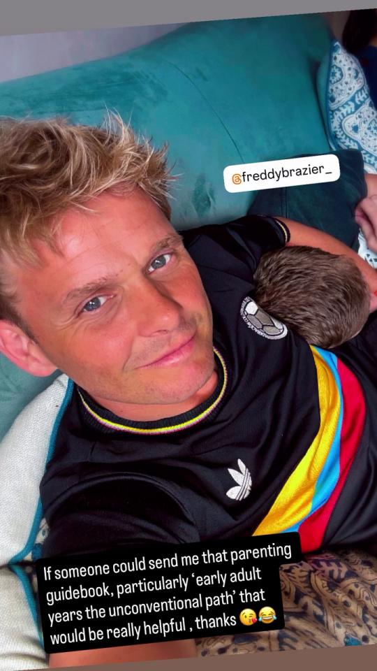 Jeff Brazier with his son.