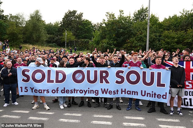 West Ham fans protested in their masses against their ownership before their Saturday game
