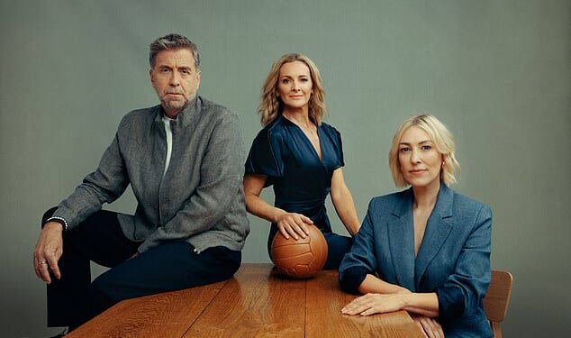 After Gary Lineker's departure at the end of last season Gabby Logan (centre), stepped in to present Match Of The Day, alongside Mark Chapman and Kelly Cates
