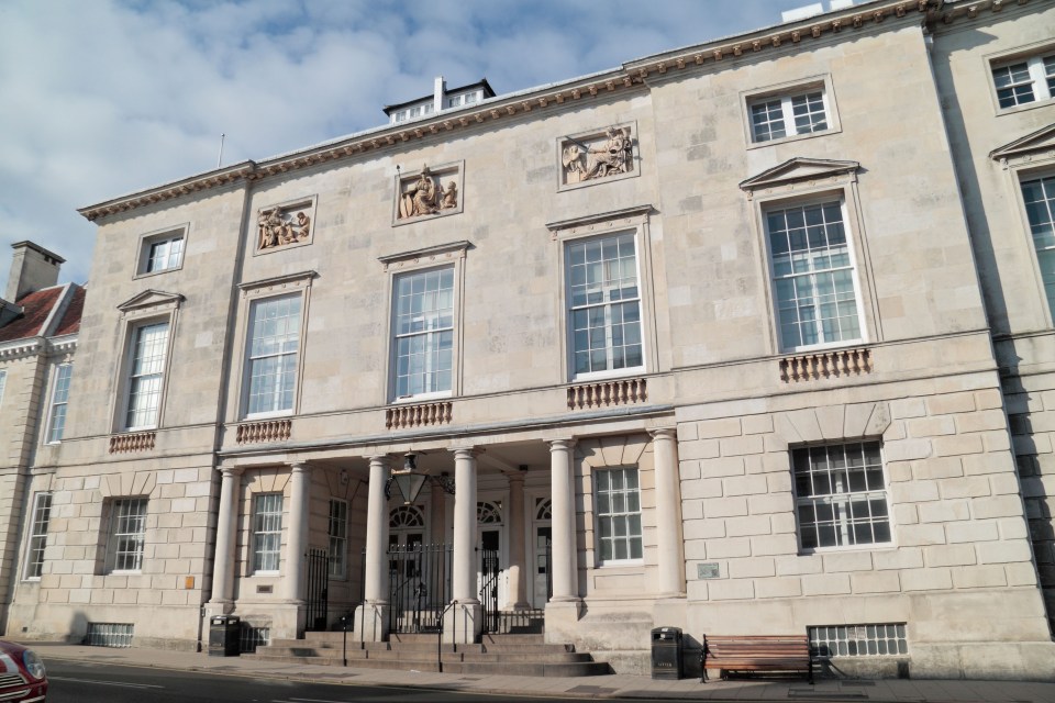 Main entrance to the Lewes County Hall and Crown Court buildings.