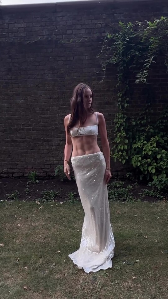 Holly Ramsay in a bridal-inspired outfit.