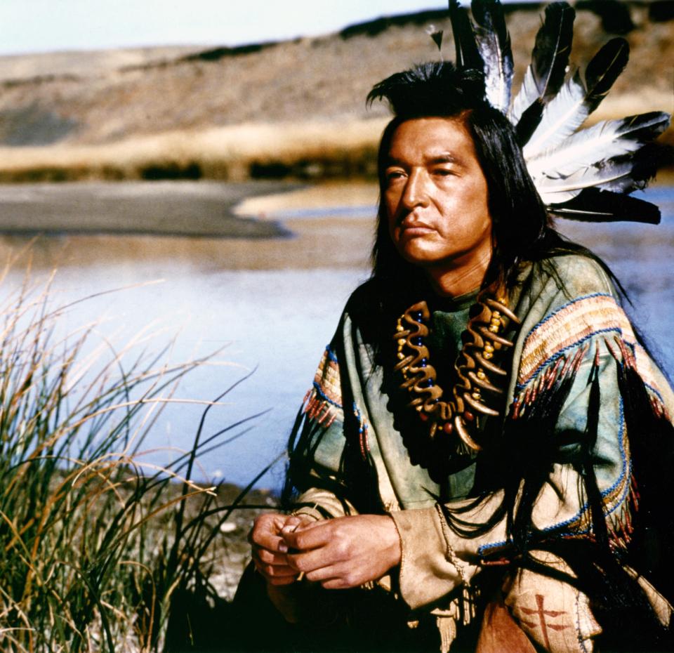 Still from Dances with Wolves showing Graham Greene as Kicking Bird.
