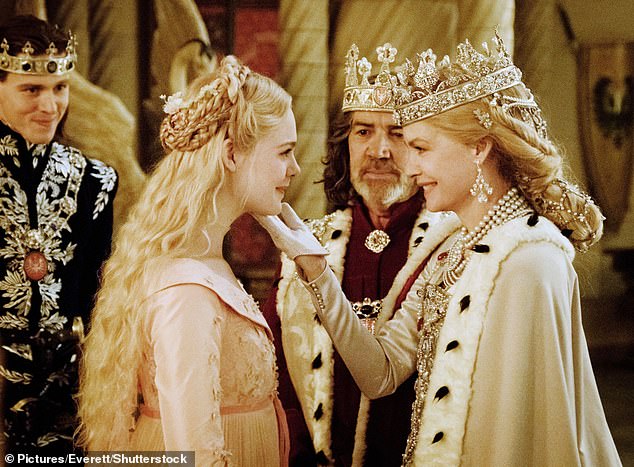 Dickinson worked with Robert Lindsay on 2019 fantasy Maleficent: Mistress of Evil (L-R: Dickinson, Elle Fanning, Lindsay and Michelle Pfeiffer in a scene from the film)