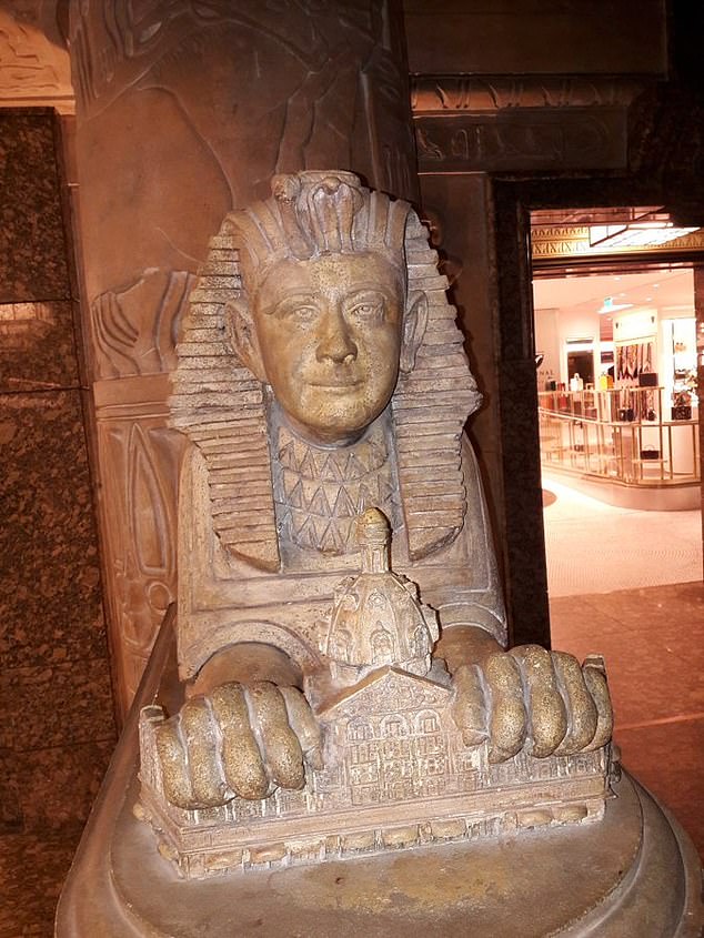 Sixteen sculptures showing Fayed as an Egyptian pharaoh are set to be torn down as the Knightsbridge store attempts to erase his legacy
