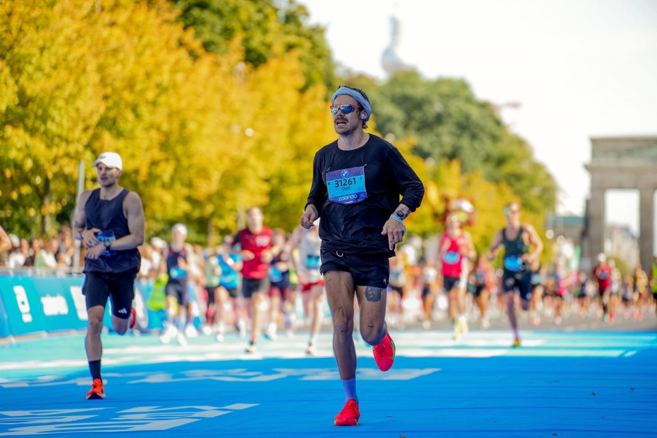 Harry Styles competing in the Berlin Marathon.