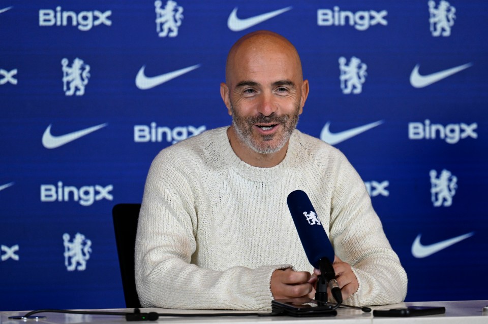 Chelsea head coach Enzo Maresca at a press conference.