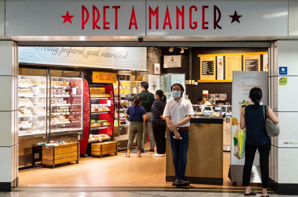 Pret A Manger shop in Hong Kong.