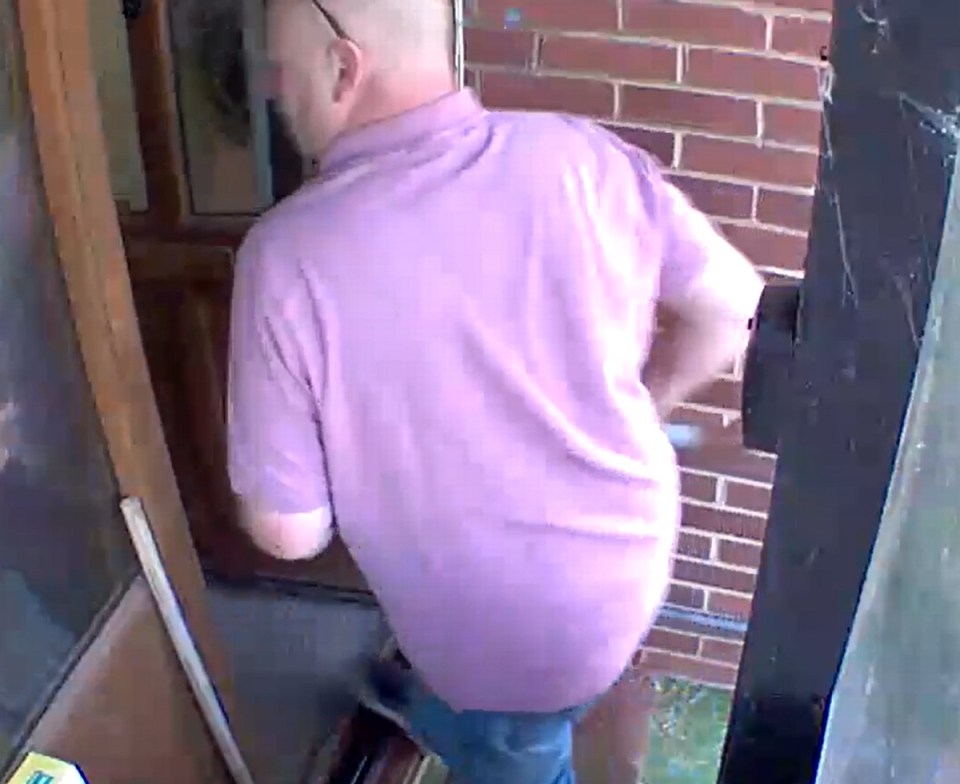CCTV footage of Shane Berry entering his neighbors' property armed with a knife and pole.