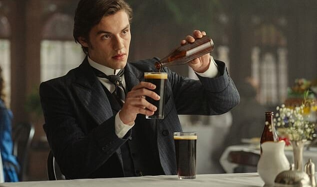 House Of Guinness star Louis Partridge has become the nation's go-to period drama star (pictured in the show)