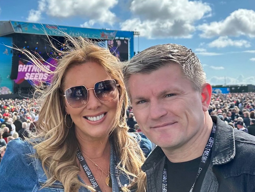Claire Sweeney and Ricky Hatton at a music festival.