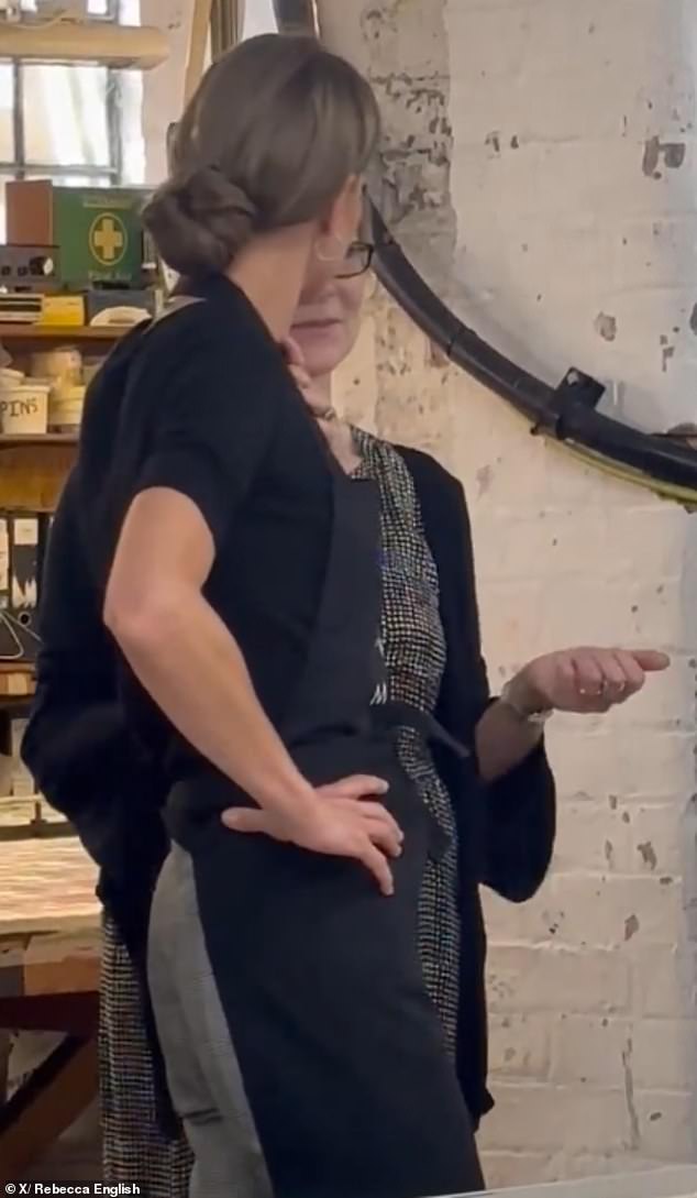 Despite not using a hair band or mirror, the mother of three's hair looked stunning in the low bun